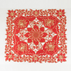 Haute qualité <span class=keywords><strong>table</strong></span> <span class=keywords><strong>de</strong></span> noël avec broderie et cutwork évider nappe - Product Image 4
