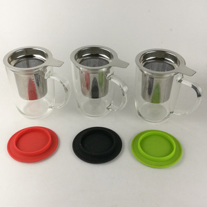 Théière en verre borosilicate de 450 ml (15 oz) avec <span class=keywords><strong>infuseur</strong></span> en acier inoxydable pour la préparation du thé, portable - Product Image 4