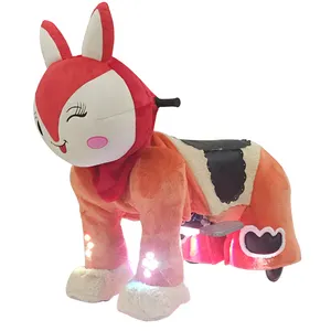 HI Hot sale coin operated motorized plush riding animals walking animal kiddie ride on toy for shopping mall