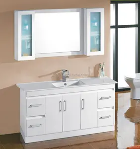Juya — lavabo de lavage personnalisé en PVC, ensemble de vanité de salle de bains en bois avec miroir suspendu, ensemble d'armoires de salle de bains