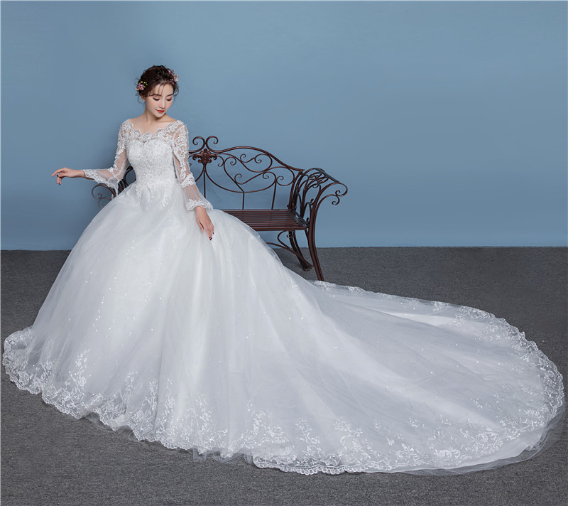 2018 Spring Korea Fashion - Long Sleeve Lace Wedding Dress 2018 Spring Korea Fashion - Long Sleeve Lace Wedding Dress