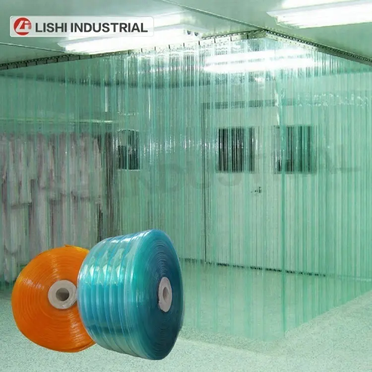 super clear PVC strip curtain, transparent PVC door curtain