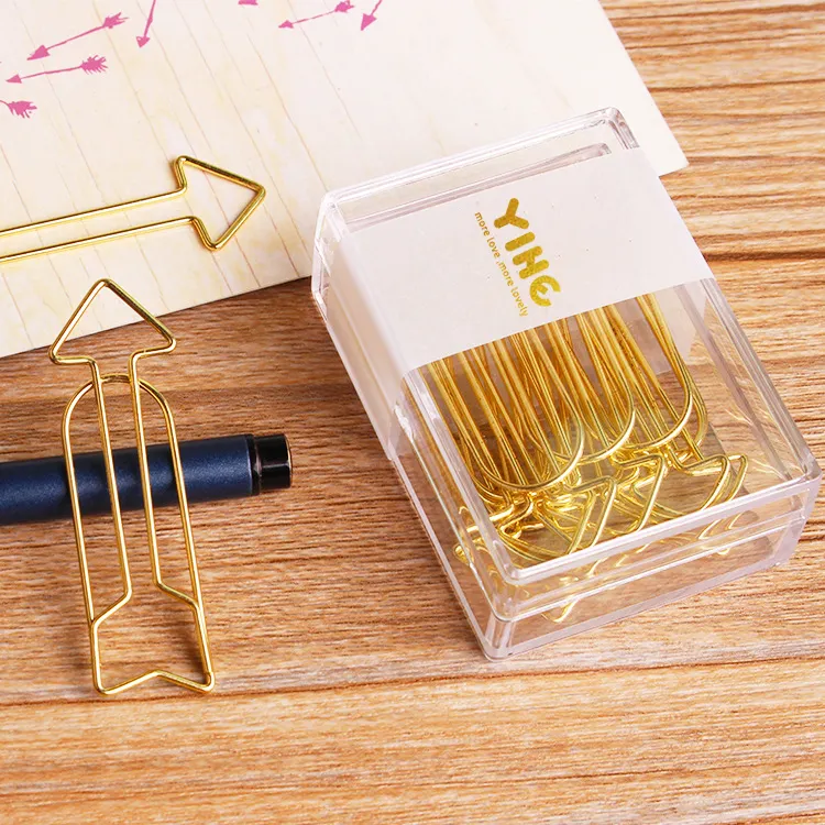 Gold arrow shape creative paper clip