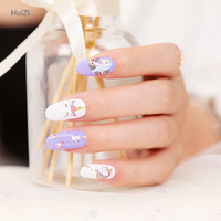 Autocollants à ongles personnalisés en rose, 24 pièces