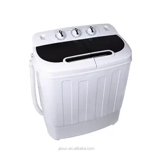 Homeleader W02-014 غسالة المحمولة والمدمجة آلة غسيل الملابس مع 7.93lbs قدرة ، حوض مزدوج ، أبيض وأسود