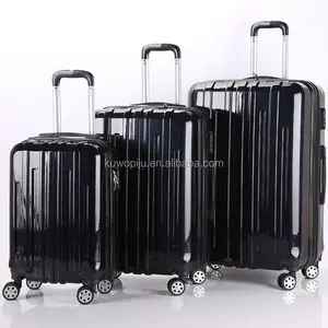 Swiss glossy TSA lock 4 Wheels Spinner ABS PC hard side cases 3 Piece Luggage trolley case