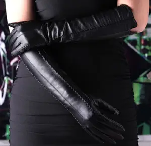 Guantes de cuero de ópera sexy de alta calidad de moda para mujer