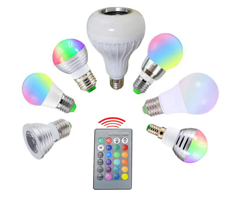 Led Ampul MR16 GU10 E14 E27 12 W Led Lamba Akıllı Kablosuz RGBW RGB CCT Led ışık Alexa wifi uzaktan Renkli spot