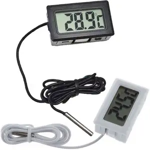 Mini termômetro digital para aquário, sonda digital com sensor de temperatura, lcd para geladeira, congeladores, chillers, aquário, mini 1m