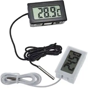 Mini LCD Kỹ Thuật Số Nhiệt Kế Cảm Biến Nhiệt Độ Meter Cho Tủ Lạnh Tủ Đông Làm Mát Hồ Cá Làm Lạnh Mini 1M Dò