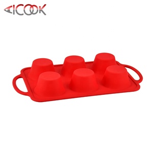 6 ly Kích thước bình thường khuôn bánh muffin Chất lượng cao Silicone Muffin ly đa khoang silicon khuôn cho bánh nướng - Product Image 1