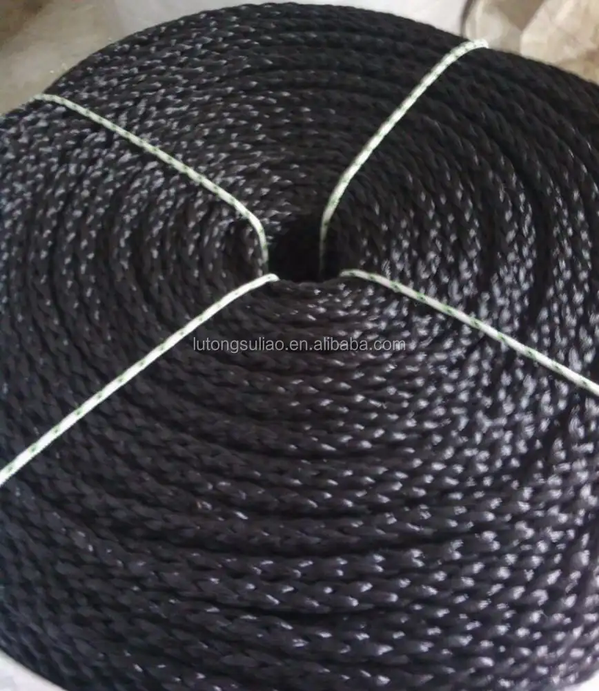 Schwarz farbe 10mm Poly hohlen geflochtenen seil, 8 strands geflochtenen seil verwendet in schaukel