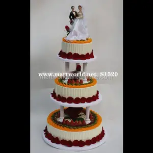 Groothandel 3-tier mode acryl cake cake stand voor thuis/feest/hotel/banket/bruiloft decoratie (S1520)