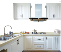 Armoire de cuisine européen et américain MDF, revêtue PVC, sans cadre, pour projets