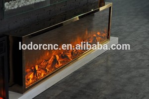 Ouro Luxo Lareira Elétrica 2000 mm Inserir Controle Remoto LED Aquecido Aço Inoxidável Decoração Casa Uso Indoor US