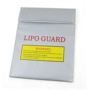 Lipo Peralatan Listrik Baterai Tahan Api Tahan Ledakan Tas Penyimpanan Penjaga Aman Pengisian Pemegang 18Cm X 23Cm Perak