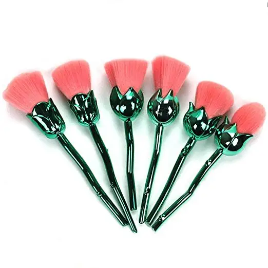 Powder Brush Eyeshadow Blush Set Face Foundation Powder Makeup Brushes 6pcs Rose Flower Makeup Brush Set