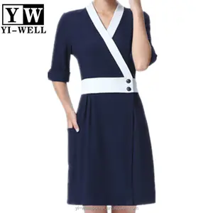 Slim Fit Cutting Beautician Hairdressers Uniform Nails Massage Spa Uniform Dress