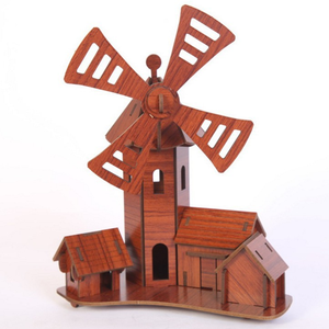 Giáo dục đồ chơi hoye thủ công handmade trẻ em trò chơi câu đố mini DIY nhà 3D câu đố bằng gỗ - Product Image 5