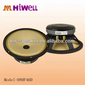 yellow paper cone 8inch hifi woofer loudspeaker