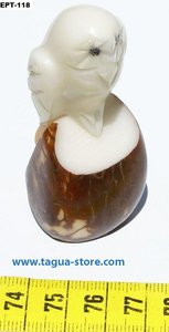 รูปปั้นนกฮูกขั้วโลกหิมะทำด้วยมือสีขาวสไตล์ทะเลแกะสลักศิลปะจากเอกวาดอร์งานฝีมือธรรมชาติที่มีรูปสัตว์ - Product Image 4