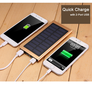 แบตเตอรี่สำรองพอร์ต USB คู่ขนาด10000มิลลิแอมป์ต่อชั่วโมงแบตเตอรี่สำรองพลังงานแสงอาทิตย์แบบพกพาพร้อมจอแสดงผลทำจากโลหะ - Product Image 6