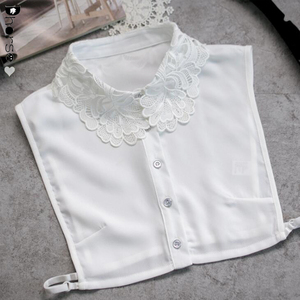 Cuello <span class=keywords><strong>de</strong></span> <span class=keywords><strong>Camisa</strong></span> Desmontable <span class=keywords><strong>de</strong></span> Gasa, Cuello Decorativo <span class=keywords><strong>de</strong></span> Encaje Blanco para <span class=keywords><strong>Mujer</strong></span>, Cuello Falso para Prendas - Product Image 2