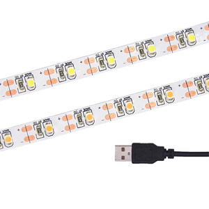 <span class=keywords><strong>Bande</strong></span> lumineuse blanche <span class=keywords><strong>led</strong></span> 3528, 5V, USB, 60led/m, ruban de support auto-adhésif, rétro-éclairage de télévision, de PC, avec câble usb - Product Image 1
