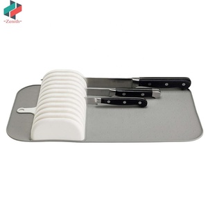 ZNF00080 Organizzatore per Coltelli <span class=keywords><strong>da</strong></span> Cucina in Plastica Grigia, Supporto per Coltelli <span class=keywords><strong>da</strong></span> <span class=keywords><strong>Cassetto</strong></span> con Capacità fino a 11 Coltelli, con Fessure Antiscivolo - Product Image 4