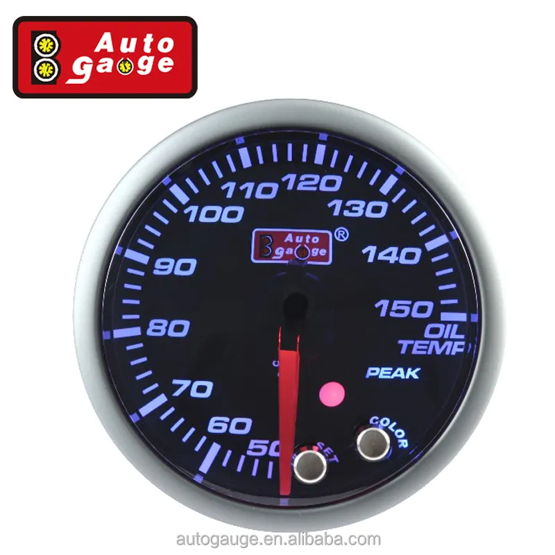 52 60ミリメートルBlack Face Smoke Lens Oil Temp Gauge