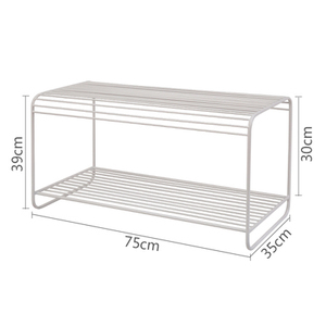 Modern Nordic Black Metal Iron 2 Tiers <strong>Shoe</strong> Rack <strong>Shoe</strong> <strong>Bench</strong> <strong>for</strong> Entryway Closet <strong>Storage</strong> Display - Product Image 3