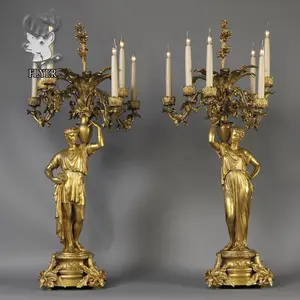 Lampe led en bronze moulé, grande taille, décorative pour la maison, sculpture de dame