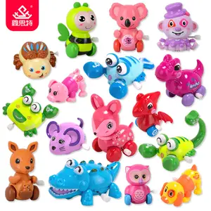 XST Custom Colorful Cartoon Animals Wind Up Toys Cheap Plastic Clockwork Mechanical Tin Wind Up Swing Toy for Kids