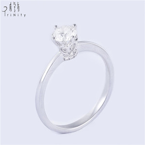 <b>Hot</b> Sale 18K White Gold Rings Jewellery Solitaire Engagement Ring Without Center <b>Stone</b> for Women - Product Image 6