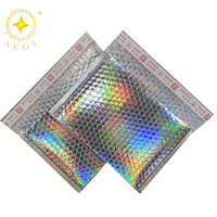 Enveloppes holographiques rembourrées, 50 pièces, métallique, pour la livraison, en feuille d'aluminium