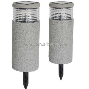Waterdicht Zonne-energie Led Pijler Ronde Steen Lamp Post Lights Voor Outdoor Tuin Patio Yard Gazon Solar Pijler Lamp