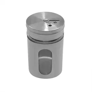 Edelstahl Gewürz dose/Dredge Salz Zucker Gewürz Pfeffer Shaker Dose mit rotierendem Deckel/magnetischem Gewürz glas