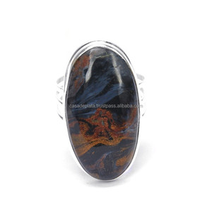 Pietersite Oval Cab Gemstone Sólido 925 Anillo de plata esterlina Ajuste del bisel Último diseño de anillo Anillo de moda para regalo de boda. - Product Image 1