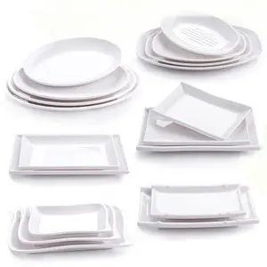 Platos y platos de melamina de plástico para restaurante, productos en stock al por mayor