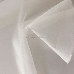 Hokan 100% Puur Zijden Stof 5.5 M/m 55Cm 140Cm Wit Transparant Stijf Organza Voor Trouwjurk En Gordijnen Handgemaakt Schilderij