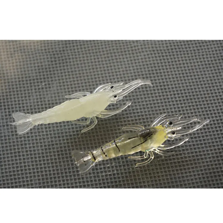 Peche-señuelo de pesca de camarón luminoso, 4cm, de plástico suave