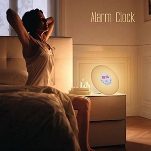 2017 Amazon Venta caliente amanecer reloj despertador con natrural sonido y Radio FM - Product Image 2