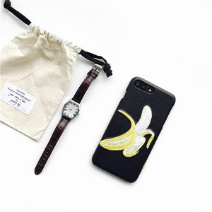 Moda Venta caliente Cruz puntada del bordado del plátano caja del teléfono celular para el iPhone 8 8 más 7 7 más 6 6 Más - Product Image 4