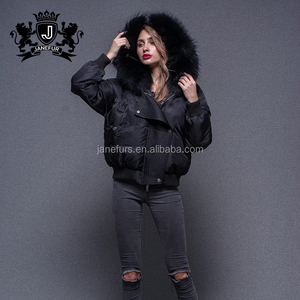 Mode <span class=keywords><strong>Noir</strong></span> Vers Le Bas Plume Manteaux D'hiver Bomber Veste <span class=keywords><strong>Tissu</strong></span> Pour Les Femmes - Product Image 5
