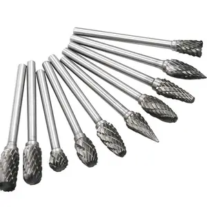 Fraise en carbure de tungstène, diamètre de 1/8 ", le lot de 10, pour outil rotatif, Double coupe de diamant, Dremel, meulage