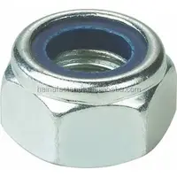 Écrou de blocage en nylon à insert hexagonal avec rondelle en plastique DIN 985 acier inoxydable SS304 A2 SS316 A4 M16 1/2