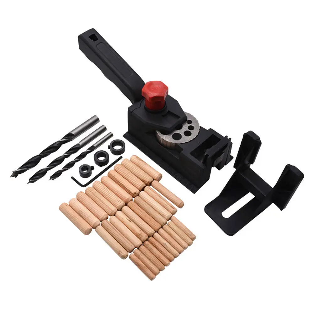 38PCS Woodworking Drilling Locator Guide Wood Dowel Hole Drilling Guide Jig Drill Bit Kit Woodworking Carpentry Positioner Tool