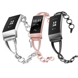 Tschick-bandas de acero inoxidable para <span class=keywords><strong>Fitbit</strong></span> Charge 3, repuesto de pulsera de Metal de acero inoxidable Premium, <span class=keywords><strong>correa</strong></span> de <span class=keywords><strong>reloj</strong></span> - Product Image 1