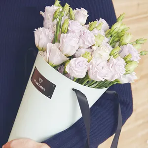 Einfache design bouquet verpackung runde blume box