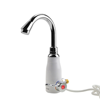 Robinet chauffe-eau électrique à poignée unique poli robinet de cuisine mural en laiton en acier inoxydable électrique vanne ABS à tirette